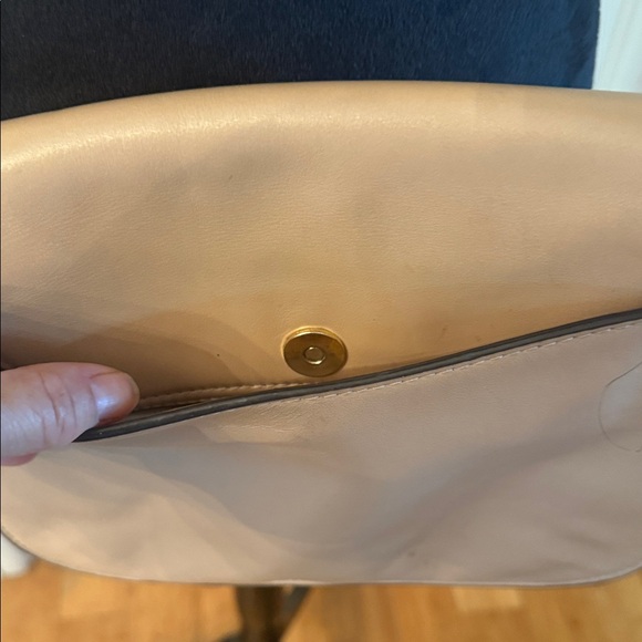 Michael Kors Beige Leather Crossbody Saddle Bag - Picture 4 of 4